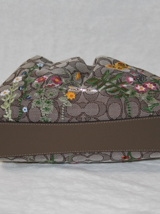 NWT Coach Faye Signature Jacquard With Floral Embroidery - Picture 4 of 5